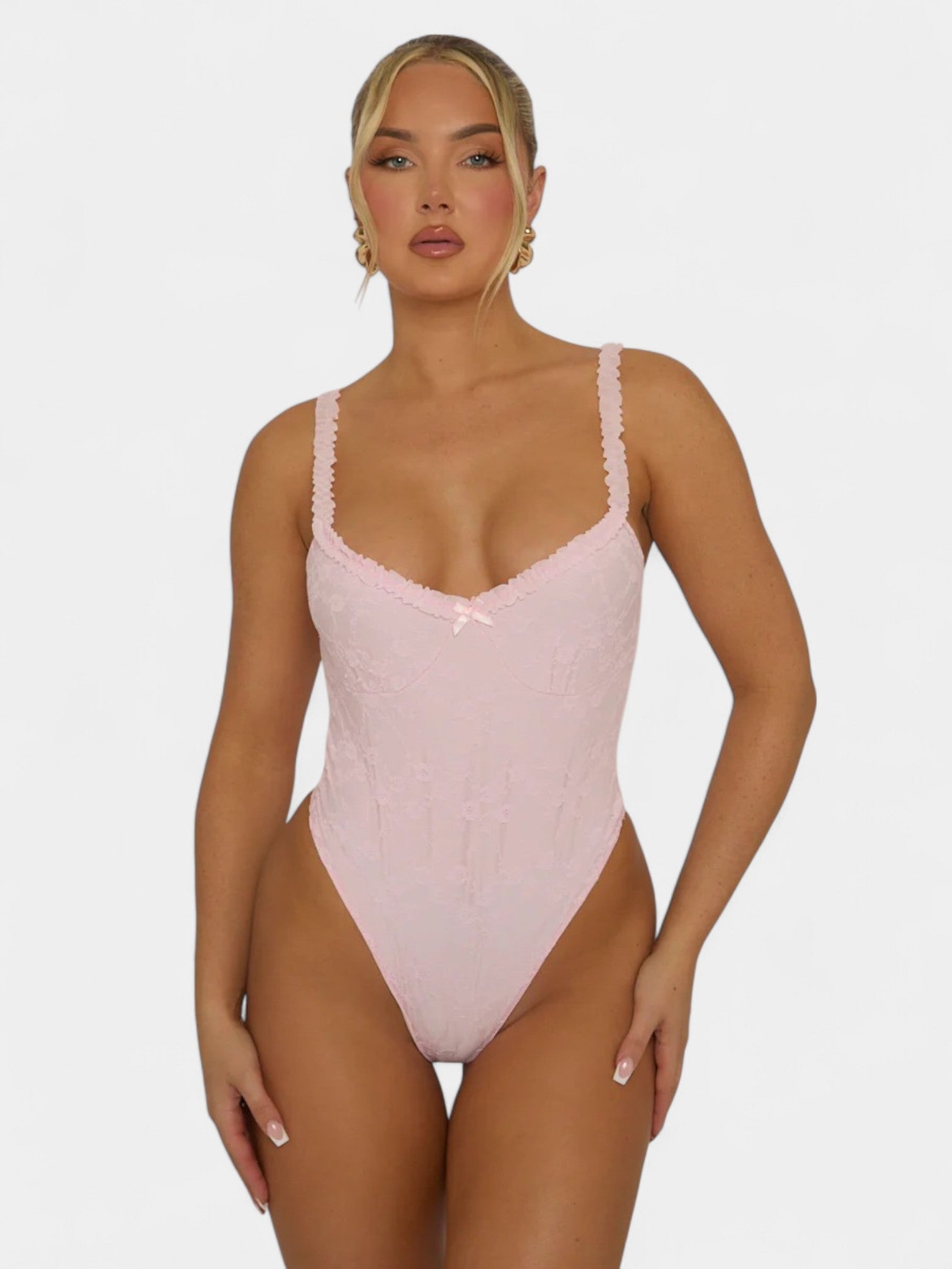 DIONE PINK LACE BODYSUIT