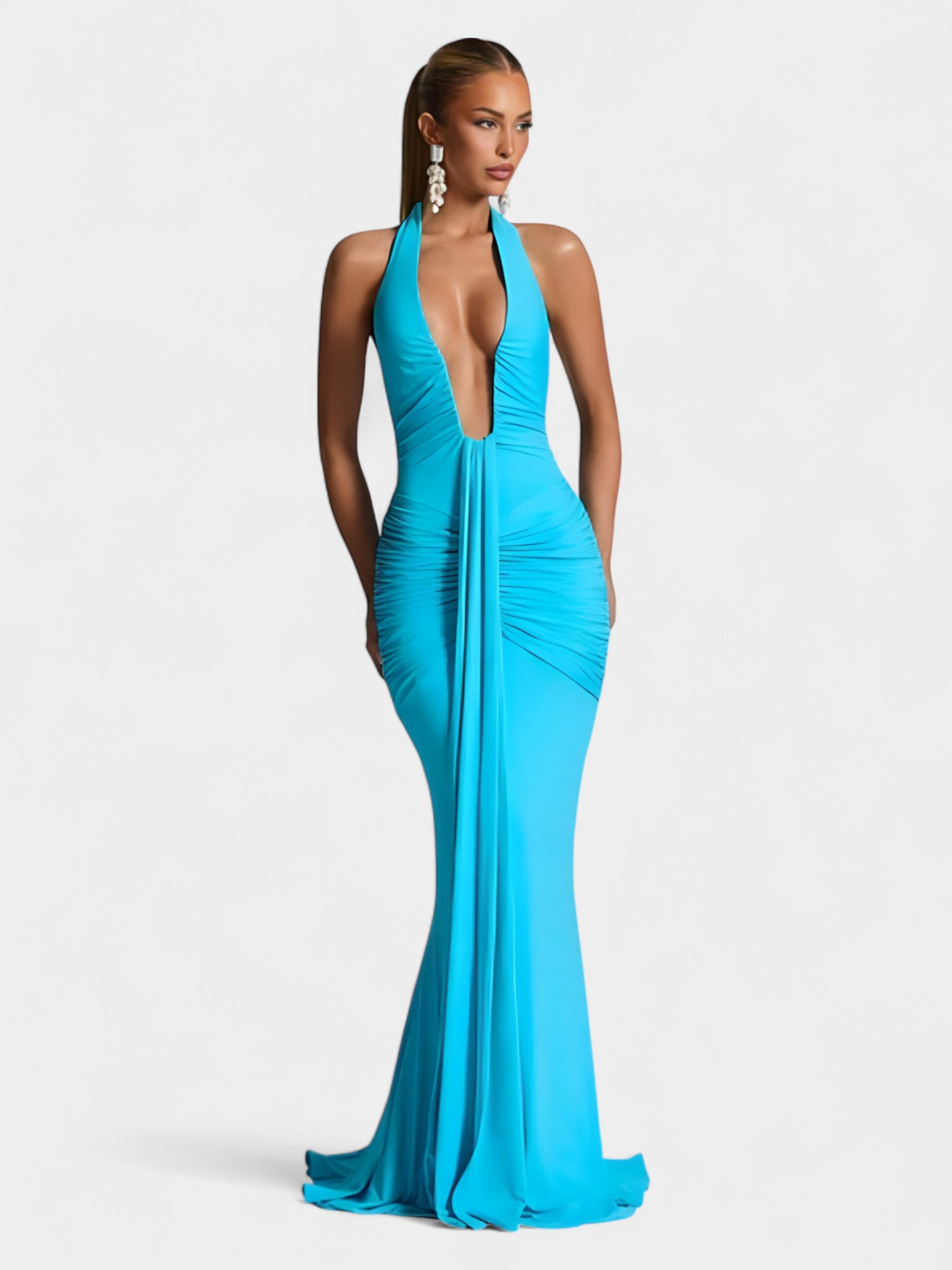 ADELAIDE MAXI DRESS - AQUA