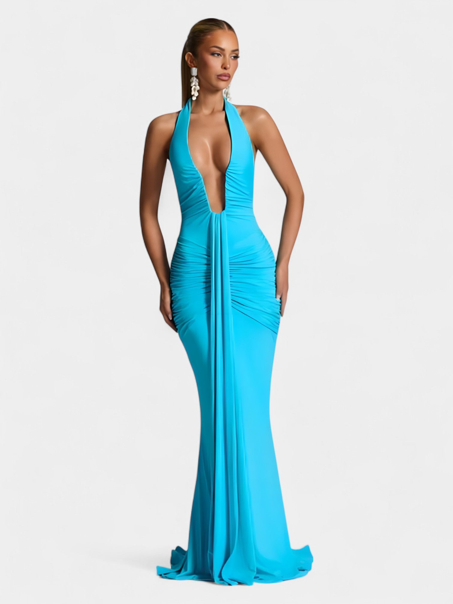 ADELAIDE MAXI DRESS - AQUA
