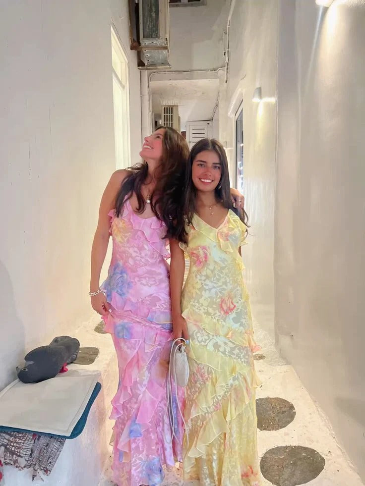 LALA RUFFLED MAXI DRESS