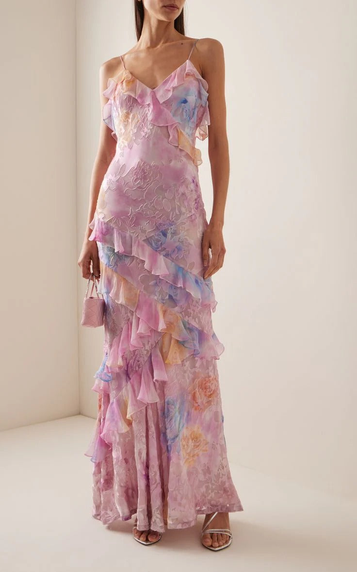 LALA RUFFLED MAXI DRESS