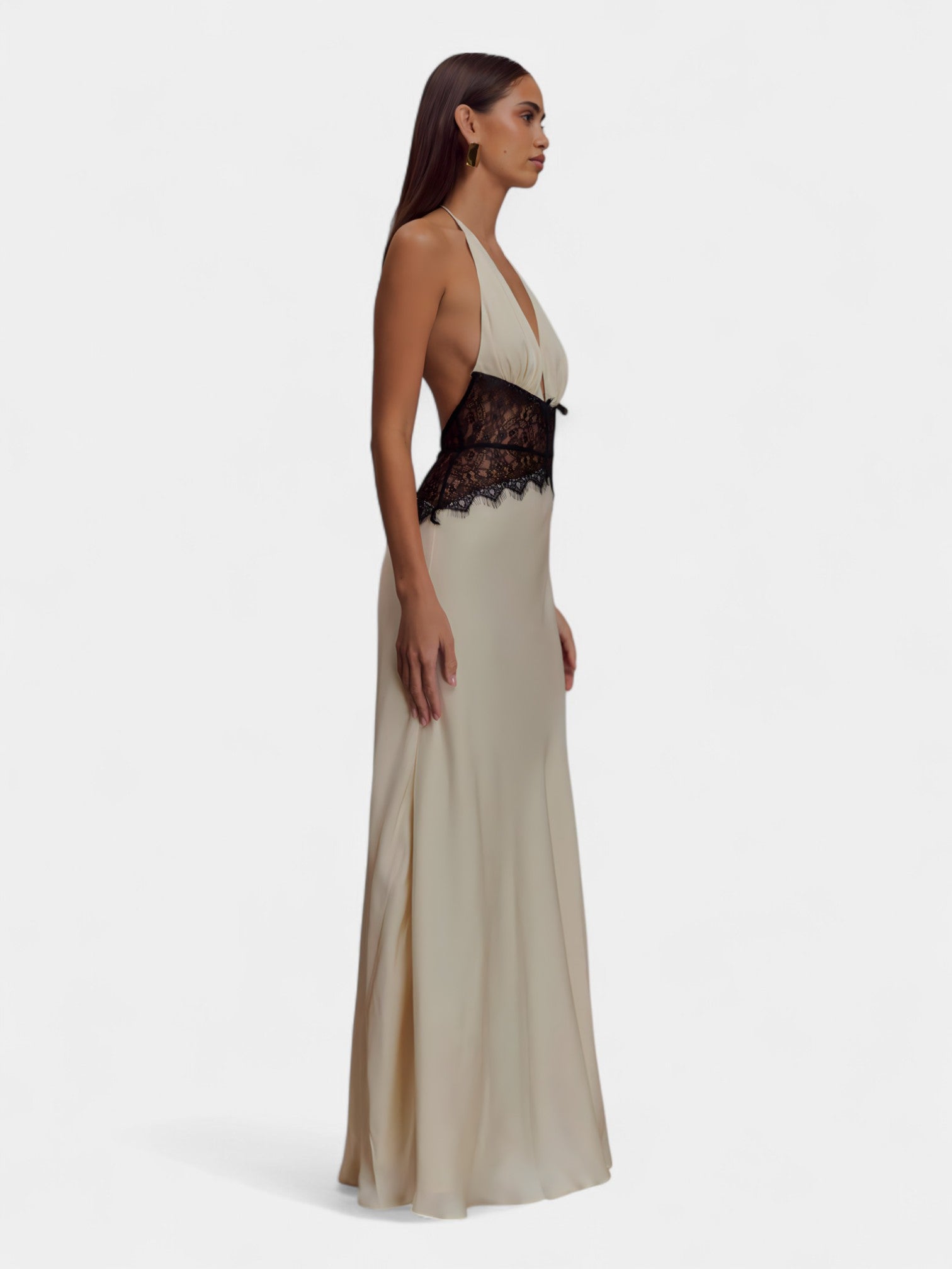 ETNA MAXI DRESS - BLACK / IVORY