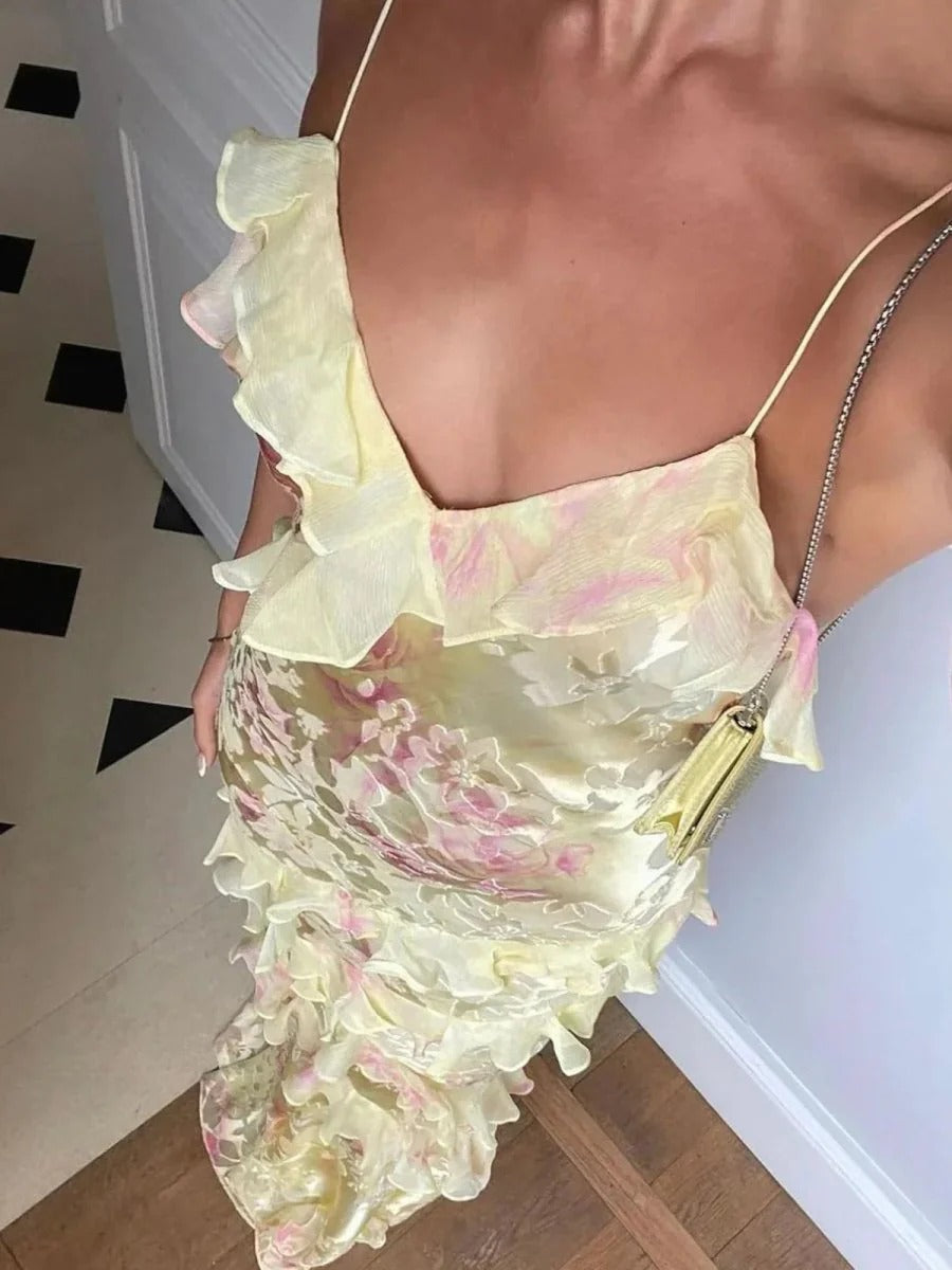 LALA RUFFLED MAXI DRESS