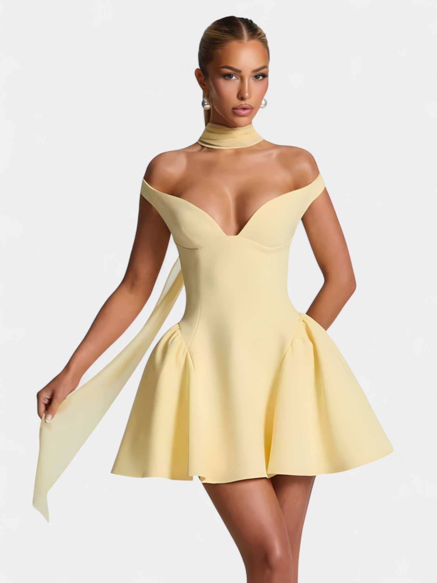 VALETTA MINI DRESS - LEMON