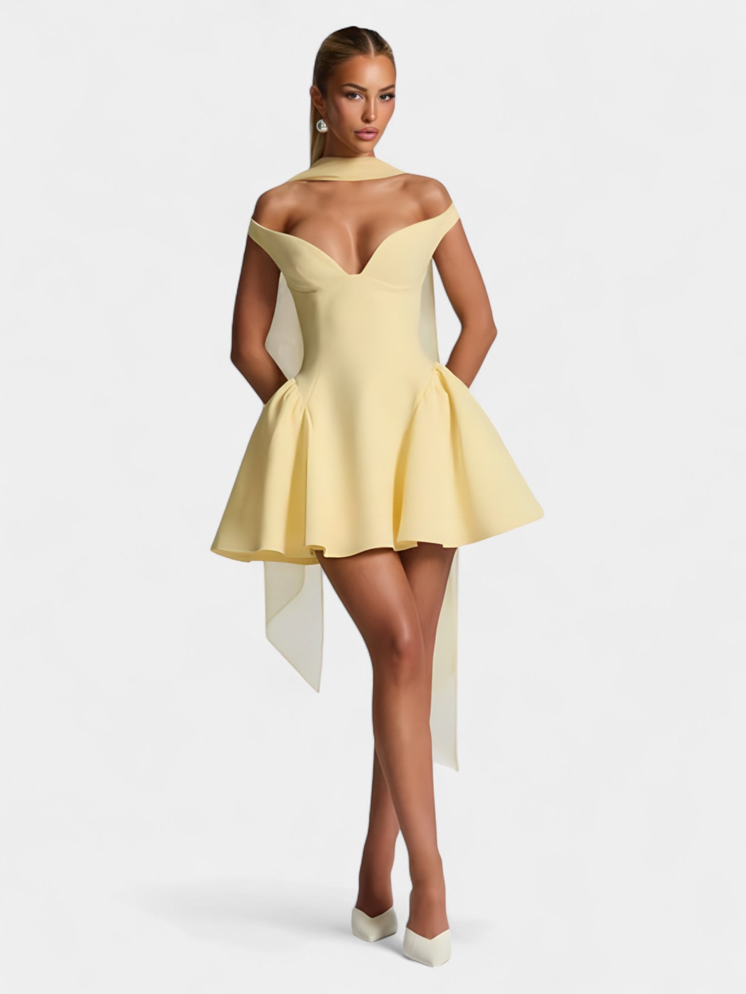VALETTA MINI DRESS - LEMON
