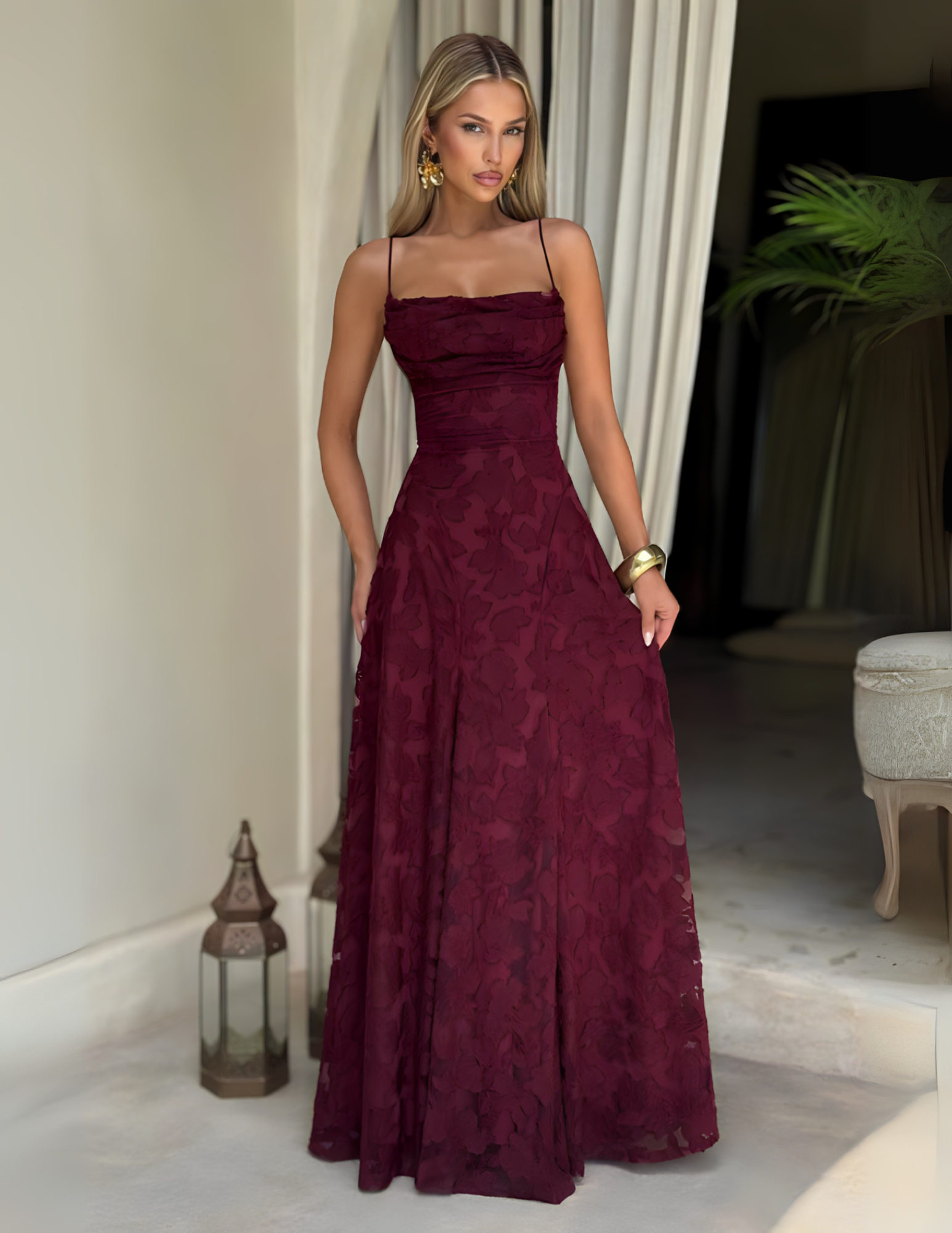 ADALIA MAXI DRESS - CHERRY