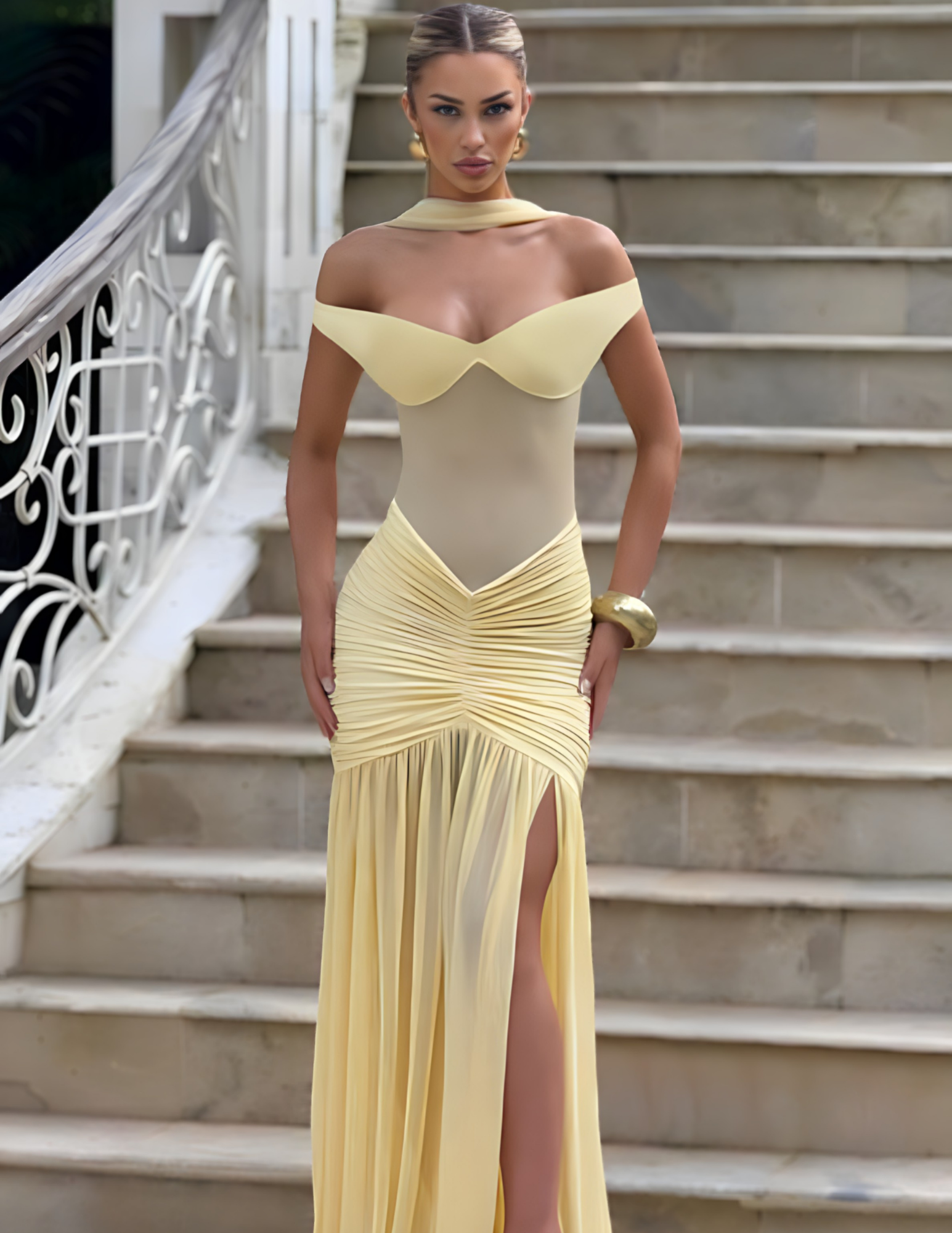 ALESSIA MAXI DRESS - LEMON