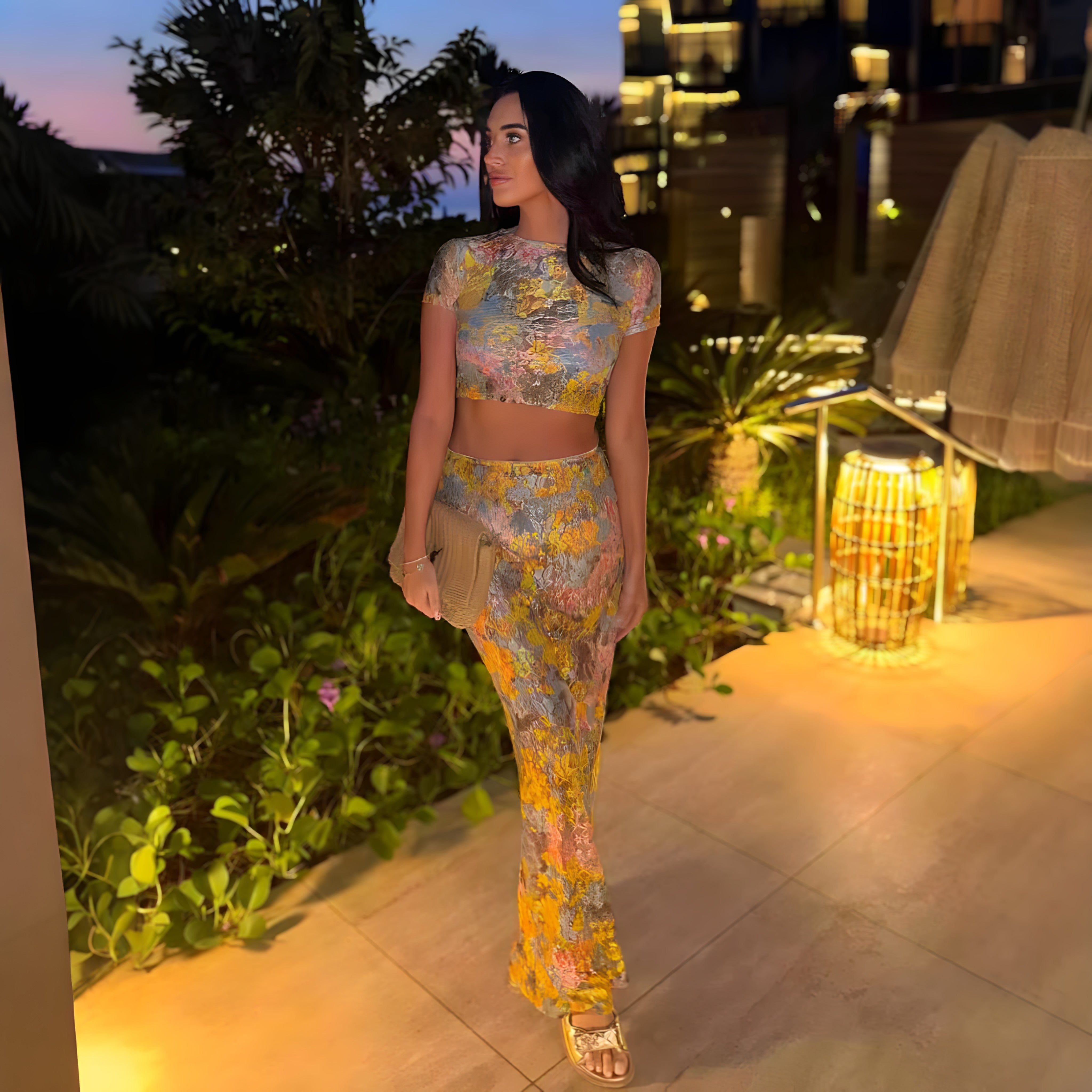 BORDEUX FLORAL PRINT CO-ORD SET