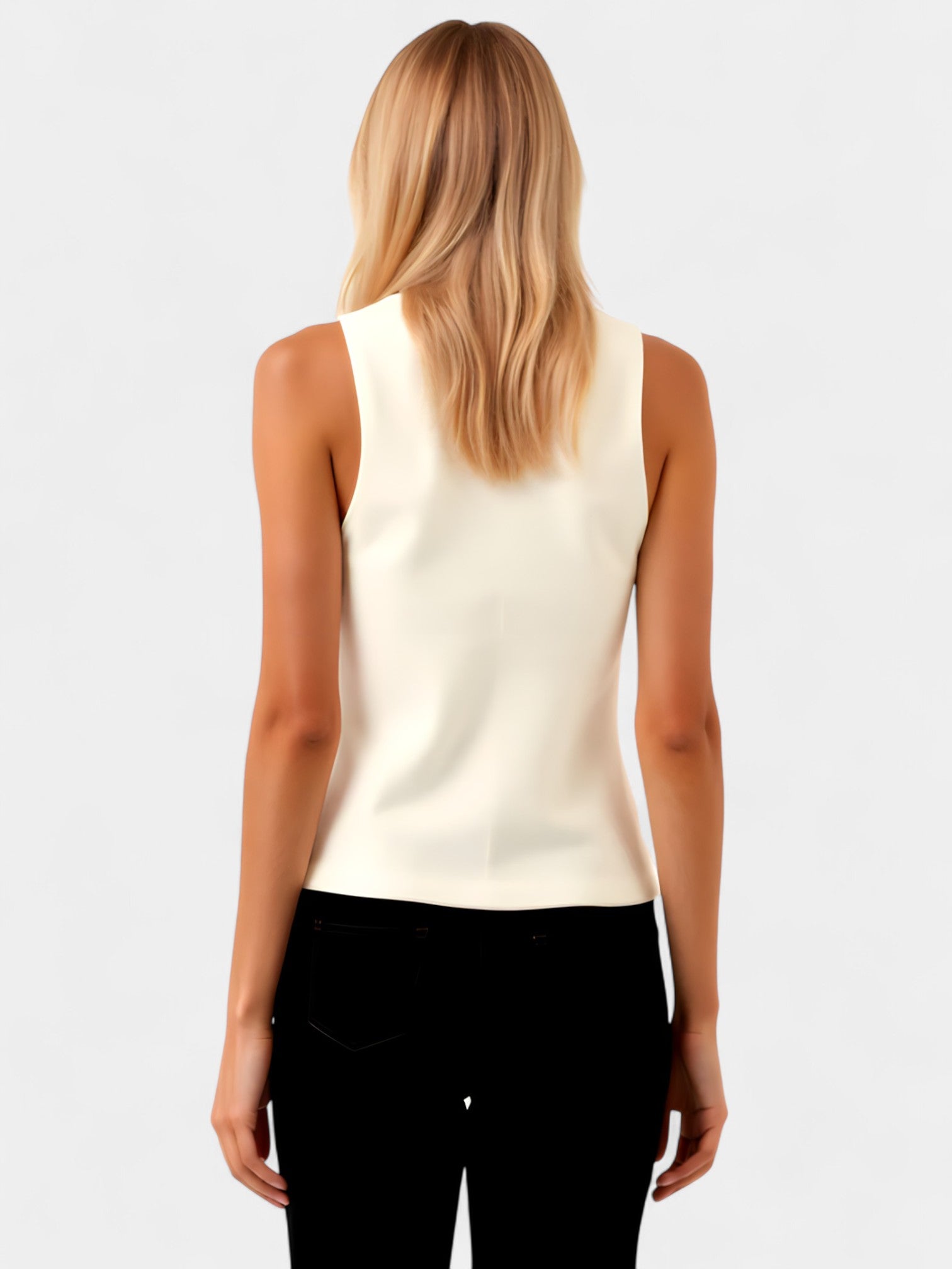 ELEANOR BLAZER VEST - WHITE