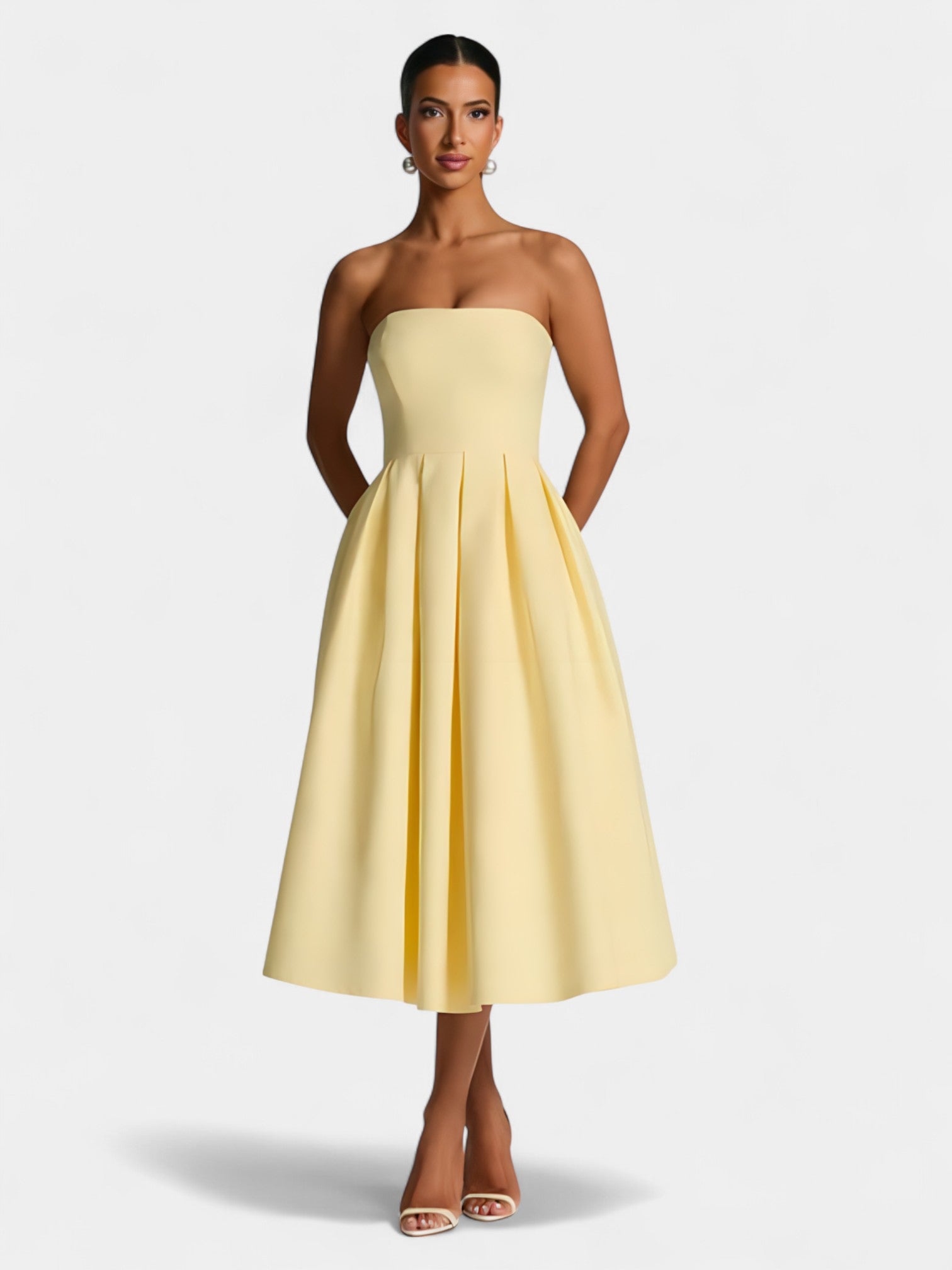 FIORELLA MIDI DRESS - LEMON