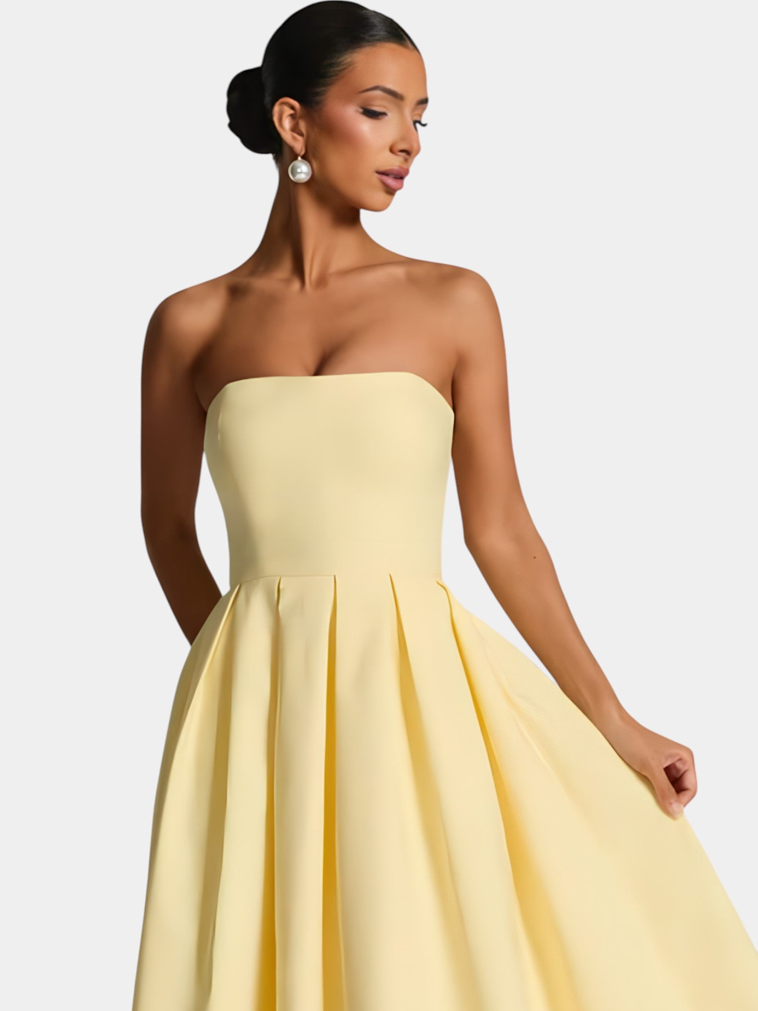 FIORELLA MIDI DRESS - LEMON