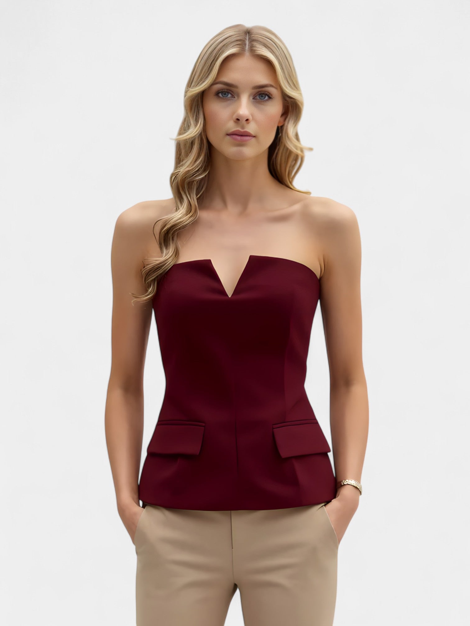 TOSCA TOP - BURGUNDY