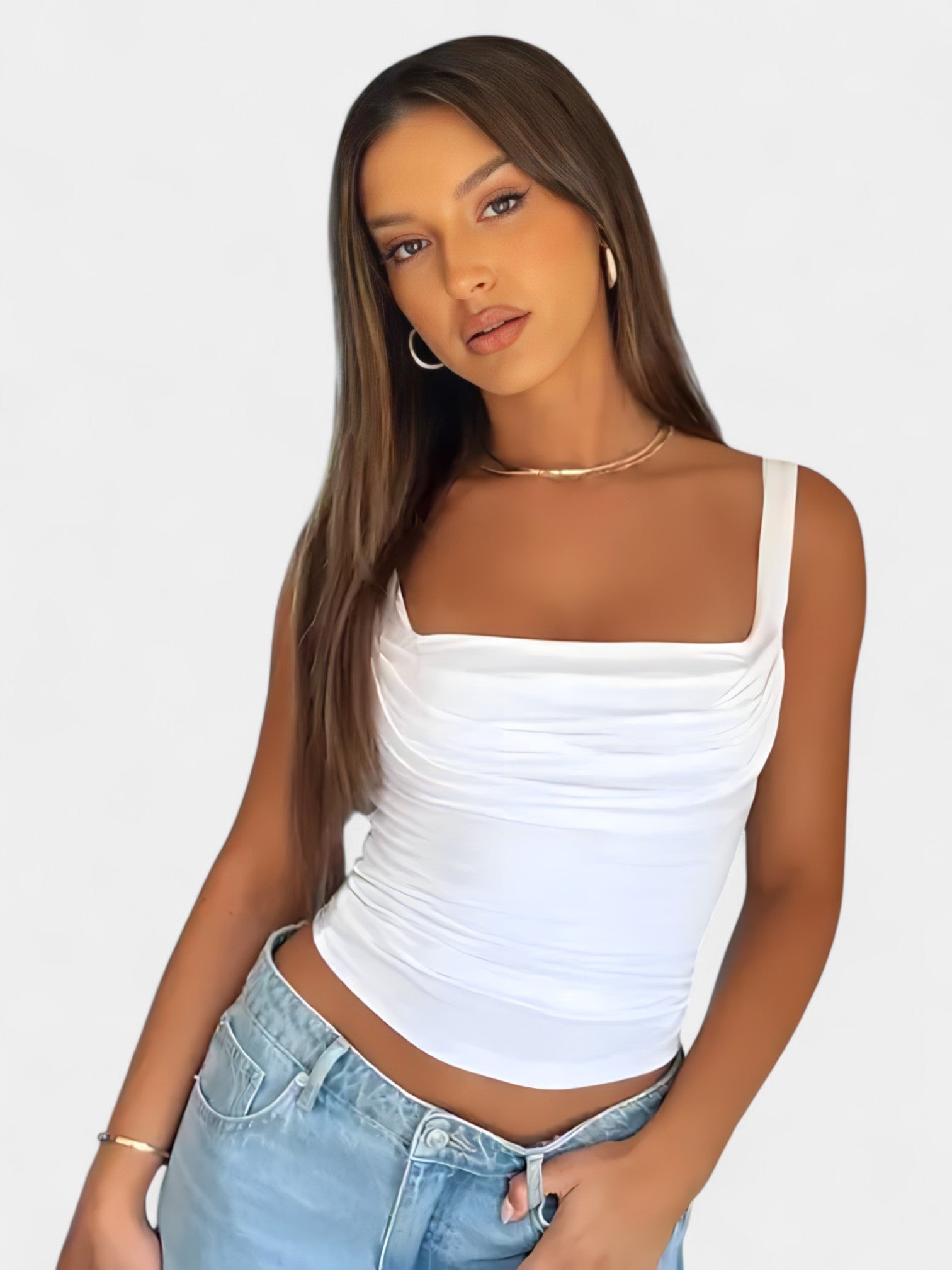 ELSA LACE ACCENT TOP - IVORY