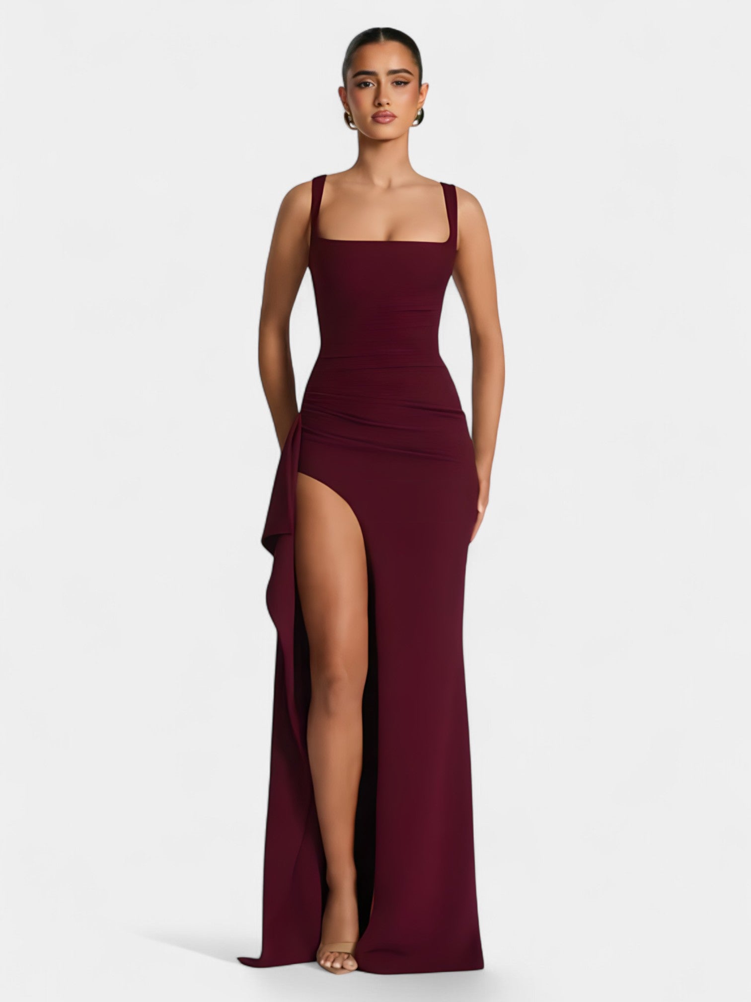 KALENA MAXI DRESS - WINE RED