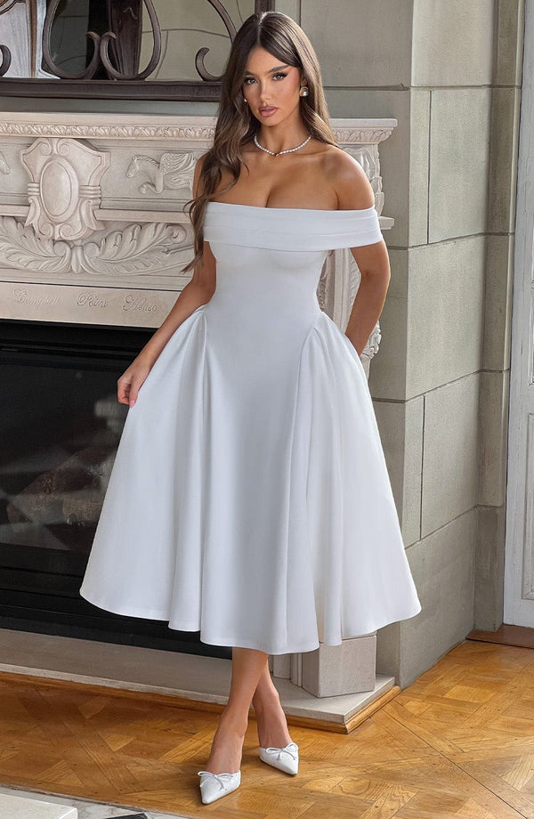 DEBRA MIDI DRESS - IVORY