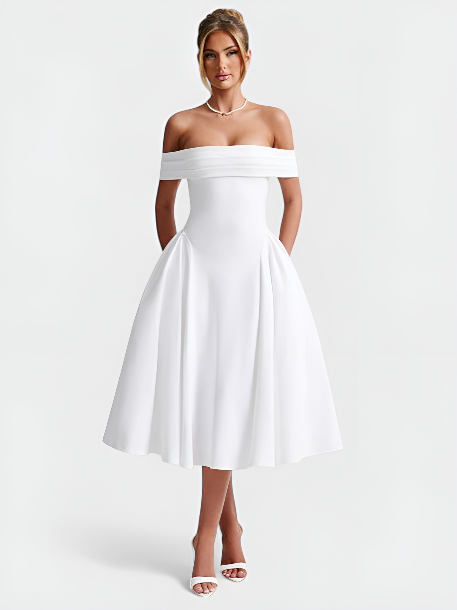 DEBRA MIDI DRESS - IVORY