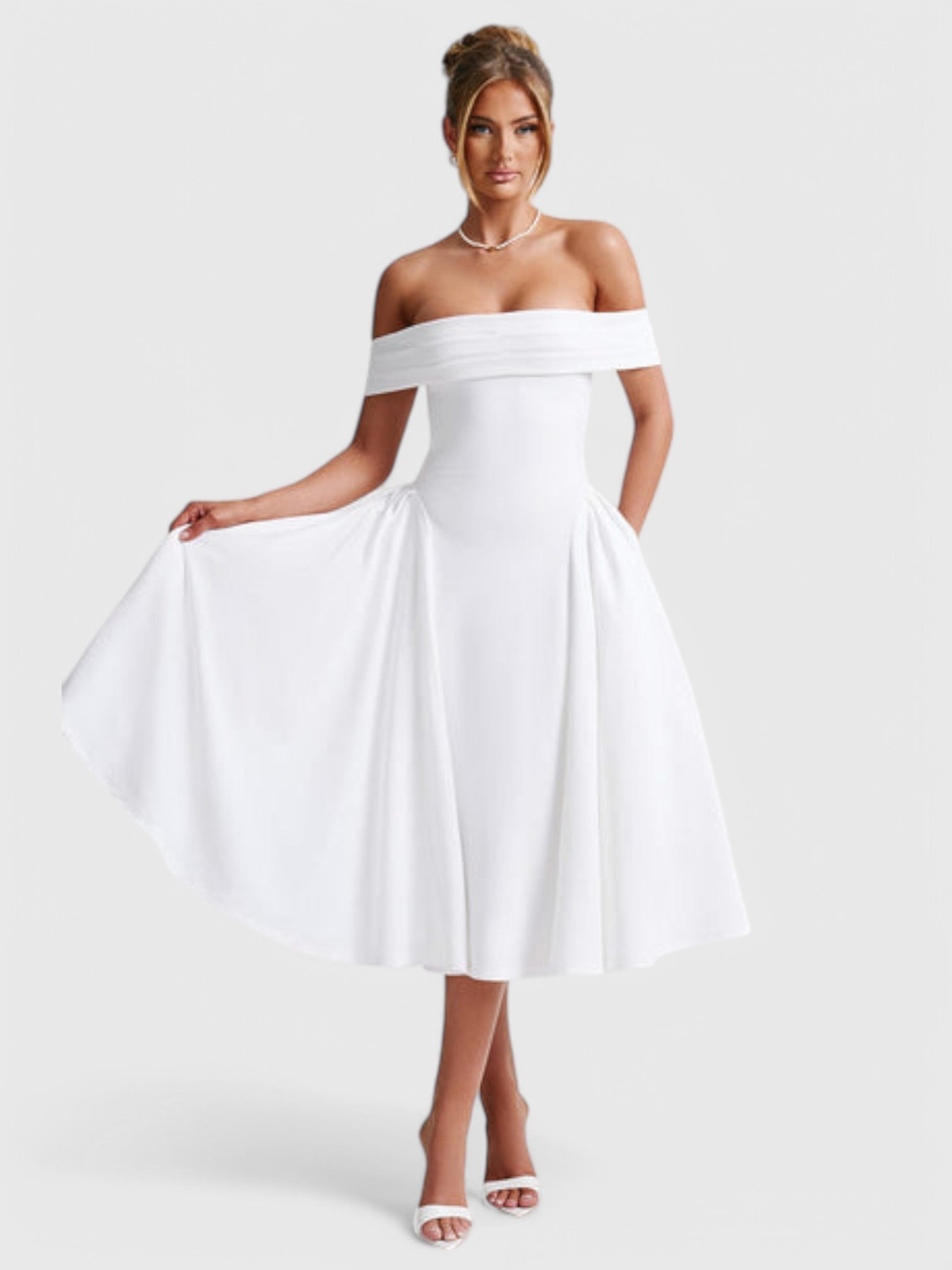 DEBRA MIDI DRESS - IVORY