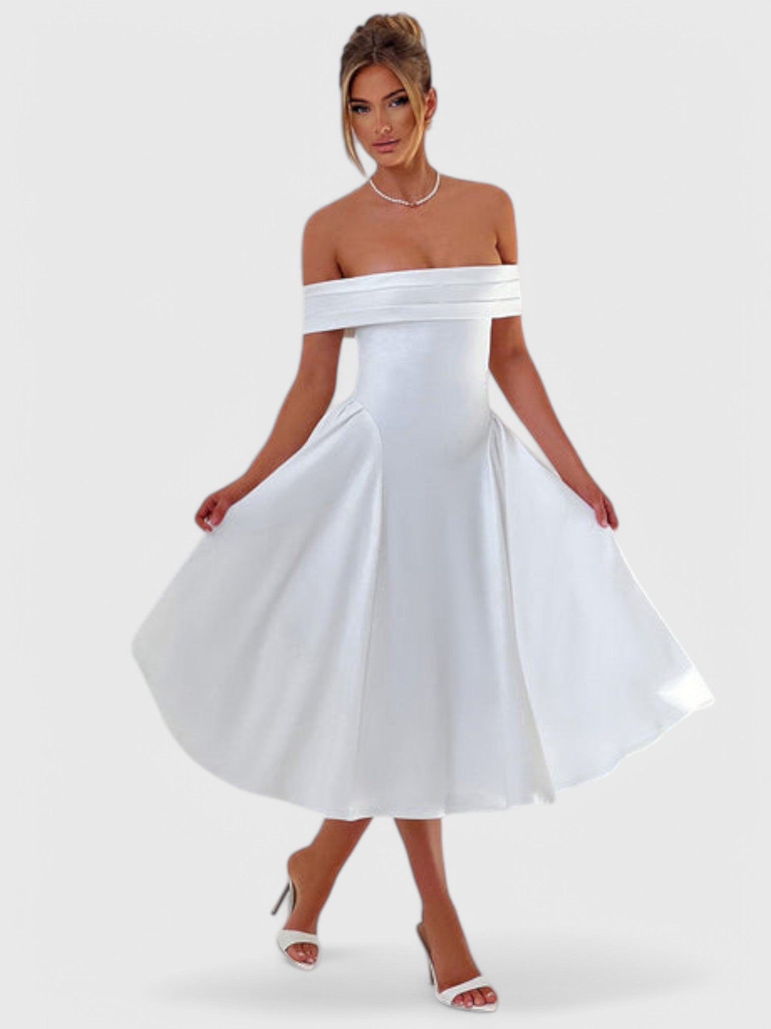 DEBRA MIDI DRESS - IVORY