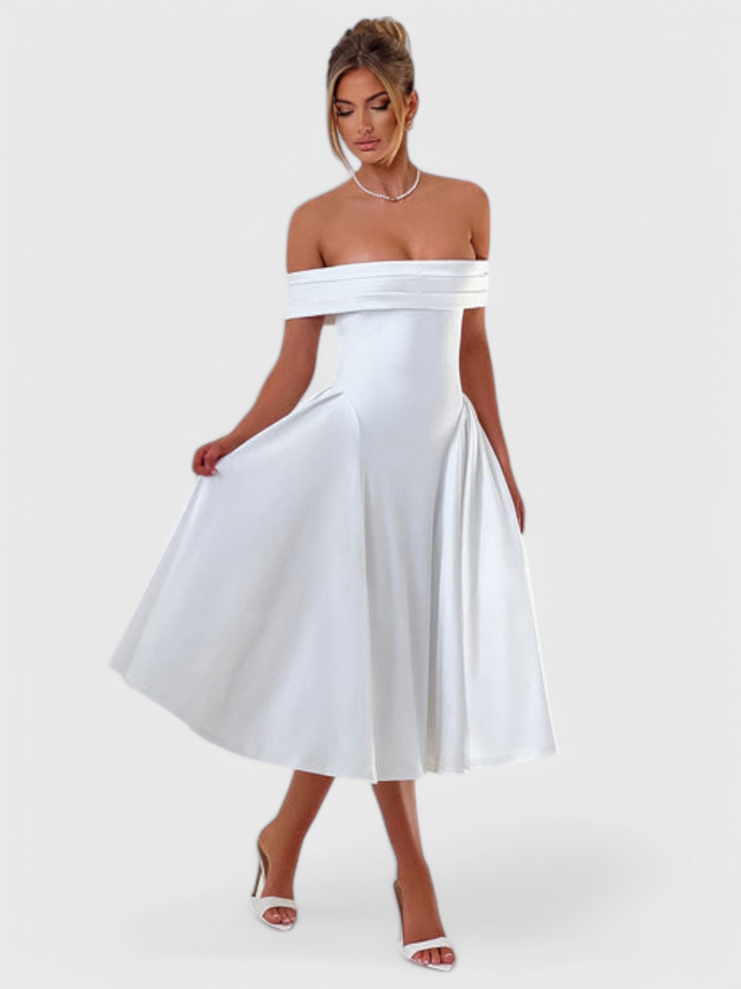 DEBRA MIDI DRESS - IVORY