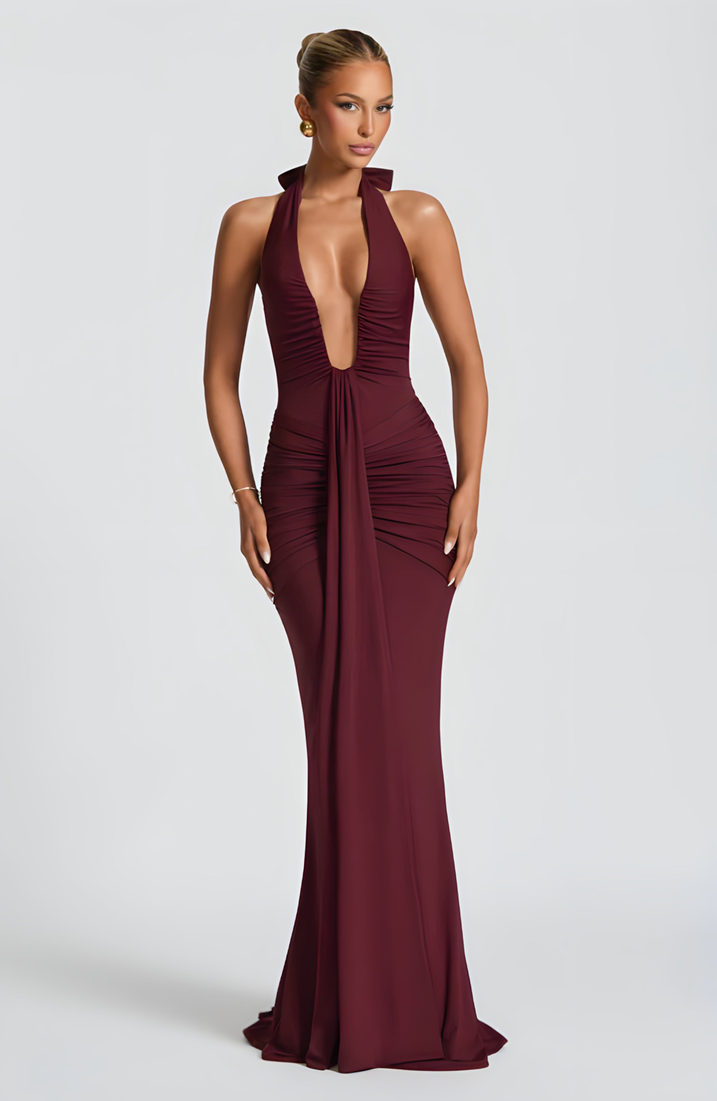 ADELAIDE MAXI DRESS - WINE RED